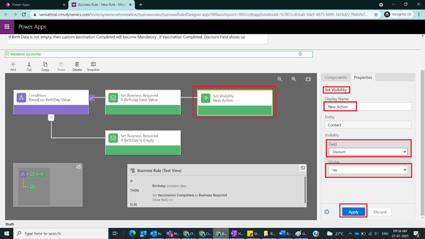 Business Rules with Actions Set Business Required/Visibility in Model Driven Power Apps